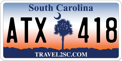 SC license plate ATX418