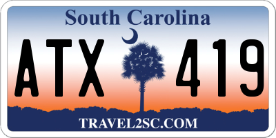 SC license plate ATX419