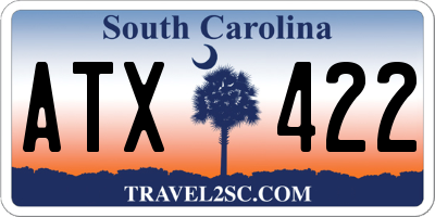 SC license plate ATX422