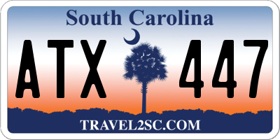 SC license plate ATX447