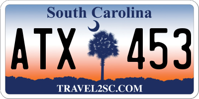 SC license plate ATX453