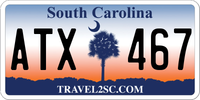 SC license plate ATX467
