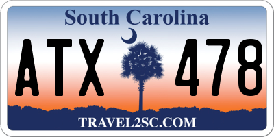 SC license plate ATX478