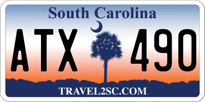 SC license plate ATX490