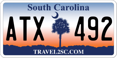 SC license plate ATX492