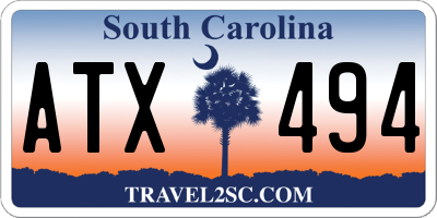 SC license plate ATX494