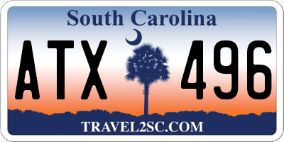 SC license plate ATX496