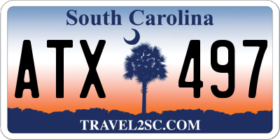 SC license plate ATX497