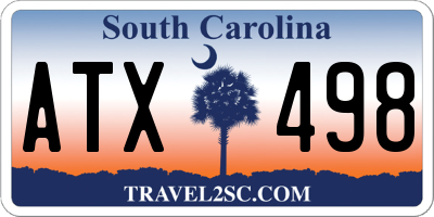 SC license plate ATX498