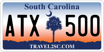 SC license plate ATX500