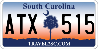 SC license plate ATX515