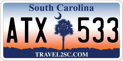 SC license plate ATX533