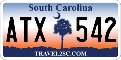 SC license plate ATX542