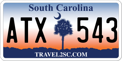 SC license plate ATX543