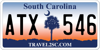 SC license plate ATX546