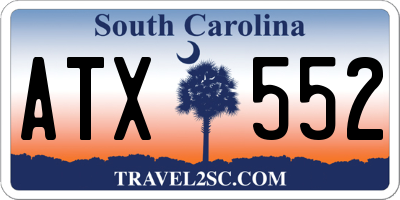 SC license plate ATX552
