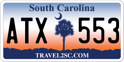 SC license plate ATX553