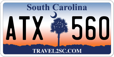 SC license plate ATX560