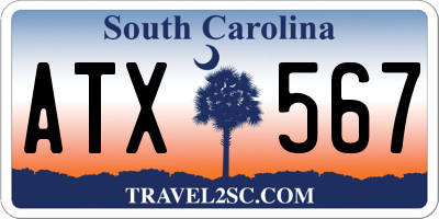 SC license plate ATX567