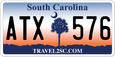 SC license plate ATX576