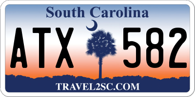 SC license plate ATX582