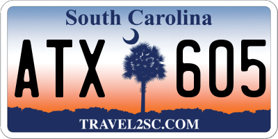 SC license plate ATX605