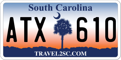 SC license plate ATX610