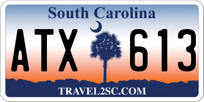 SC license plate ATX613
