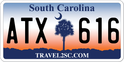 SC license plate ATX616