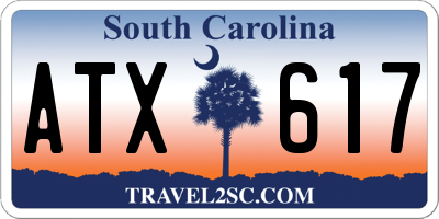 SC license plate ATX617