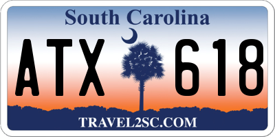 SC license plate ATX618