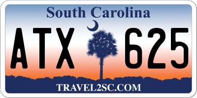 SC license plate ATX625
