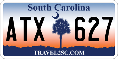 SC license plate ATX627