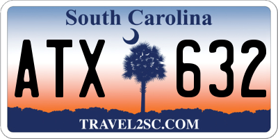 SC license plate ATX632