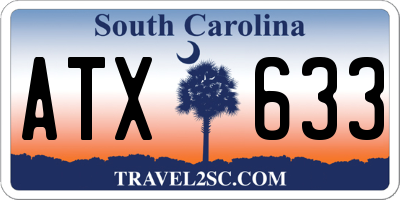SC license plate ATX633