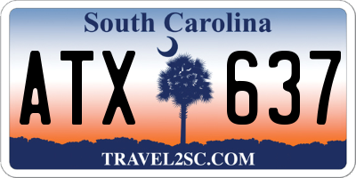 SC license plate ATX637