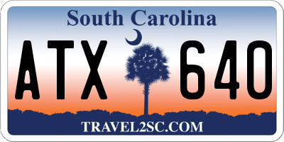 SC license plate ATX640