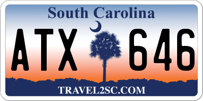 SC license plate ATX646