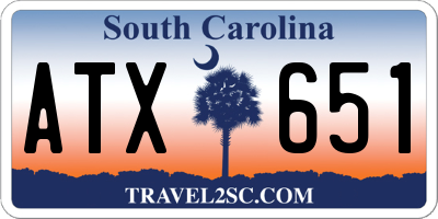 SC license plate ATX651