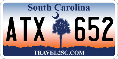 SC license plate ATX652