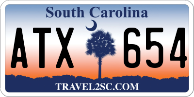 SC license plate ATX654