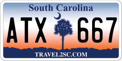 SC license plate ATX667