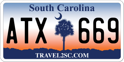SC license plate ATX669