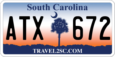 SC license plate ATX672