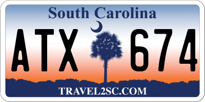 SC license plate ATX674