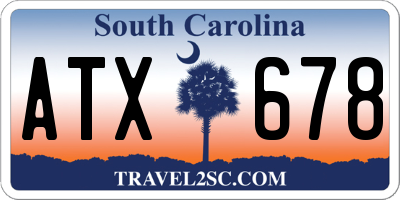 SC license plate ATX678