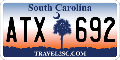 SC license plate ATX692
