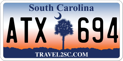 SC license plate ATX694
