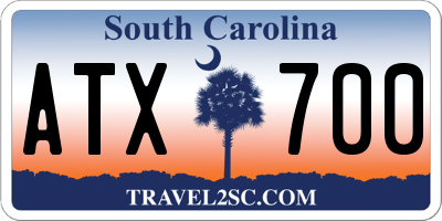 SC license plate ATX700