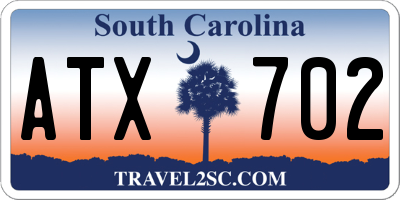 SC license plate ATX702